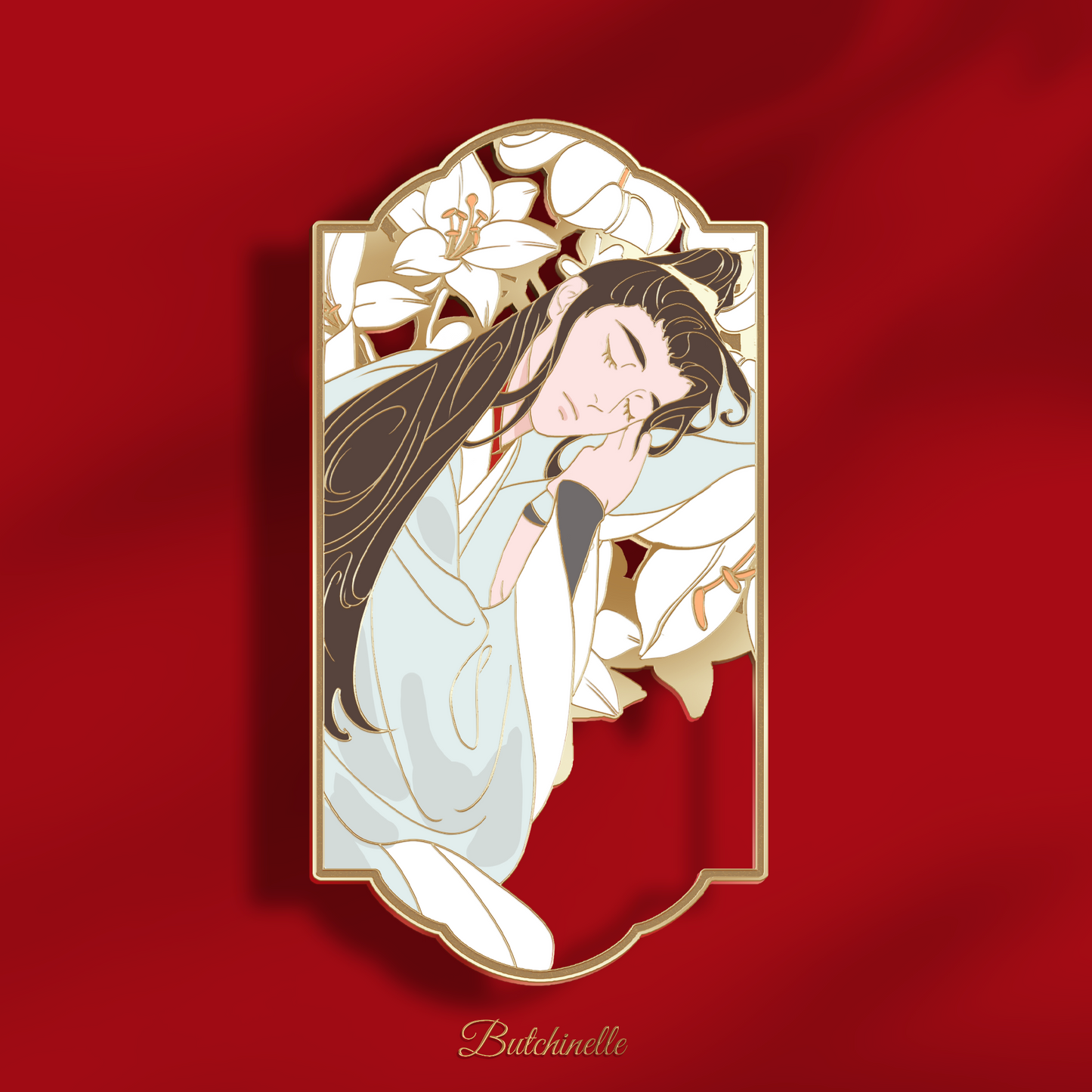 [PREORDER] Fu Shen Golden Terrace · Garden · enamel pin