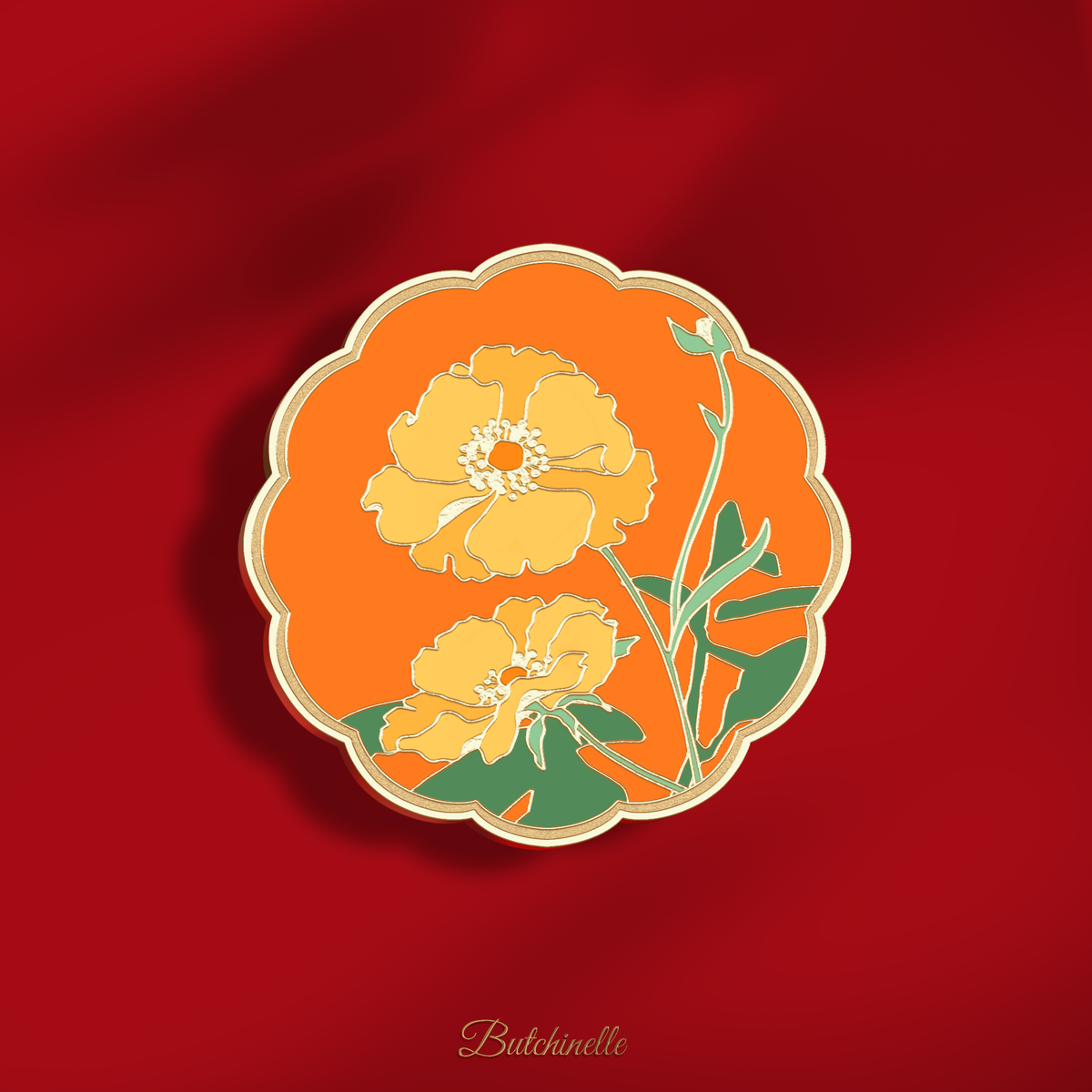 Yellow poppy· enamel pin